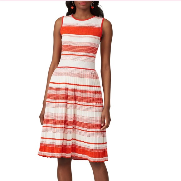 kate spade Dresses & Skirts - Kate Spade New York Striped Sleeveless Woven Knit Pleated Sweater Dress